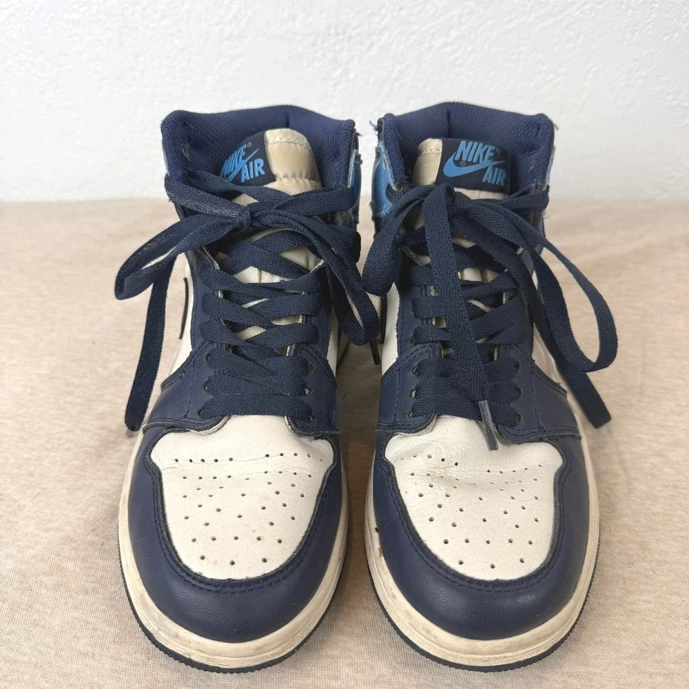 Nike Air Jordan 1 High OG Navy White Light‎ Blue Sneakers DC0774 110 Youth 6Y